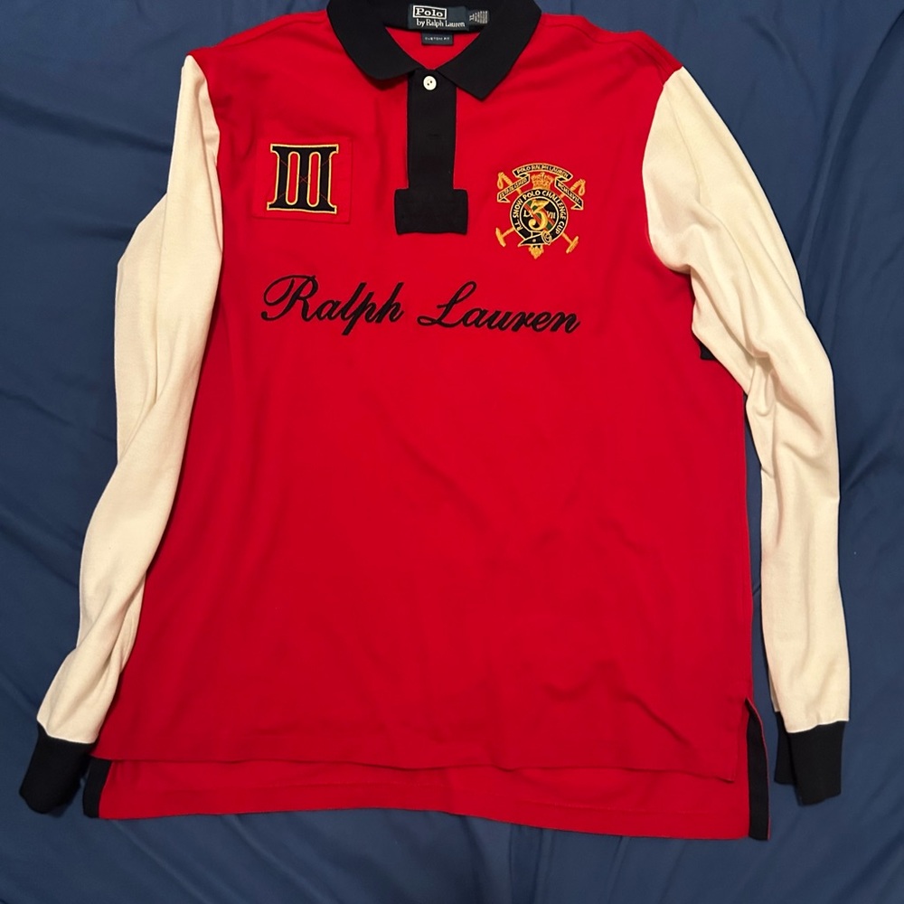 Polo by Ralph Lauren Red Polo with Gold Embroidery